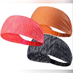 Set of 3 Elastic Sport Headbands